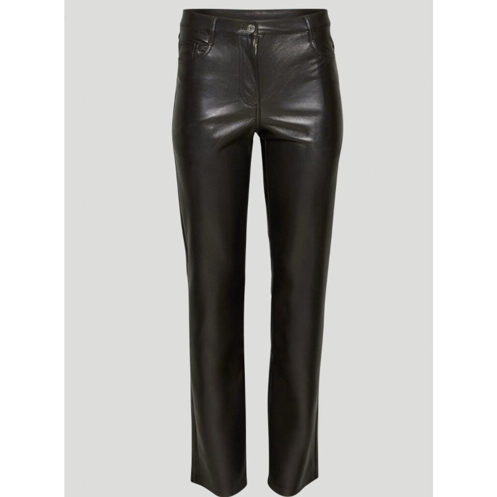 Aritzia Wilfred The Melina Black Faux Leather Pants Womens Size 4 - Picture 2 of 12